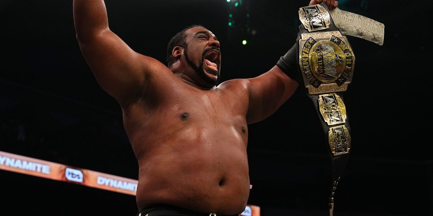 Keith Lee as an AEW Tag Champion.