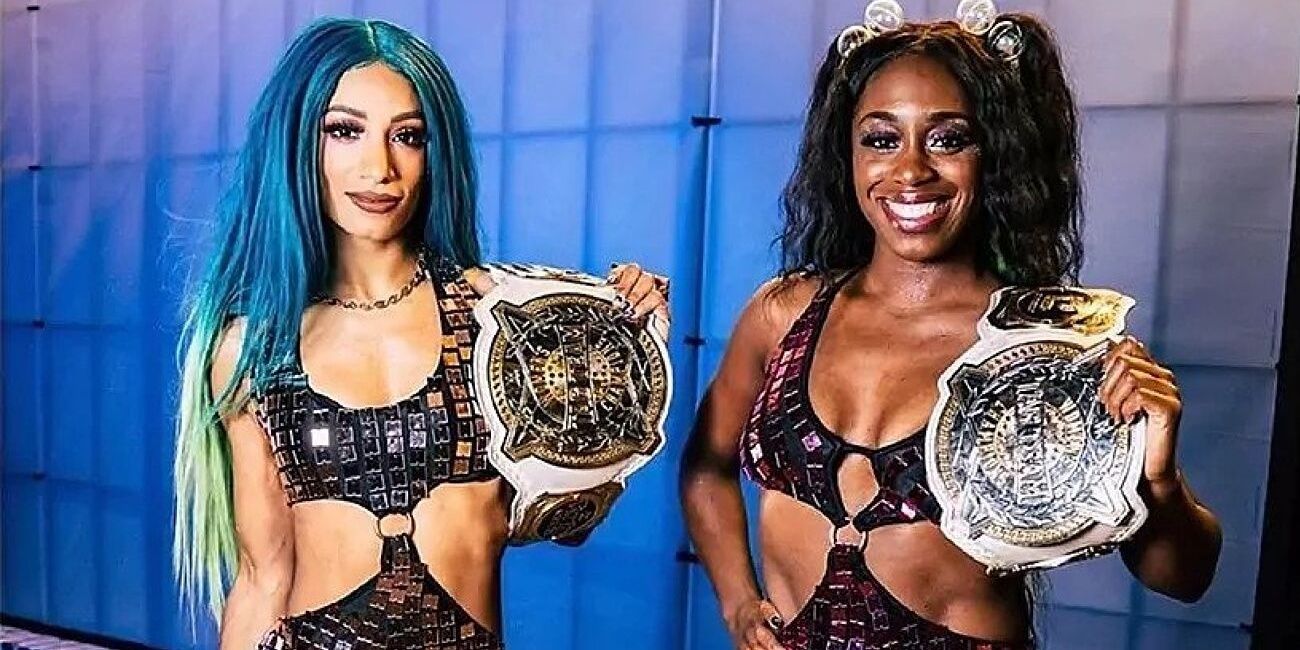 Naomi and Sasha Banks matching gear 