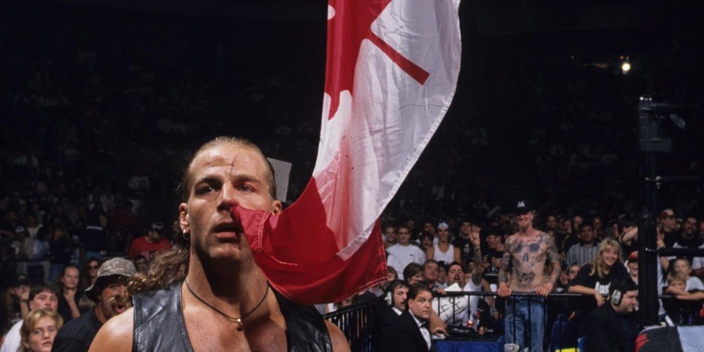 Shawn Michaels Desecrating Canadian Flag 