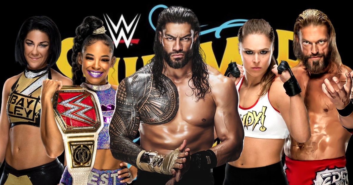 SummerSlam 22-Roman Reigns-Bianca Belair-Bayley-Edge-Ronda Rousey