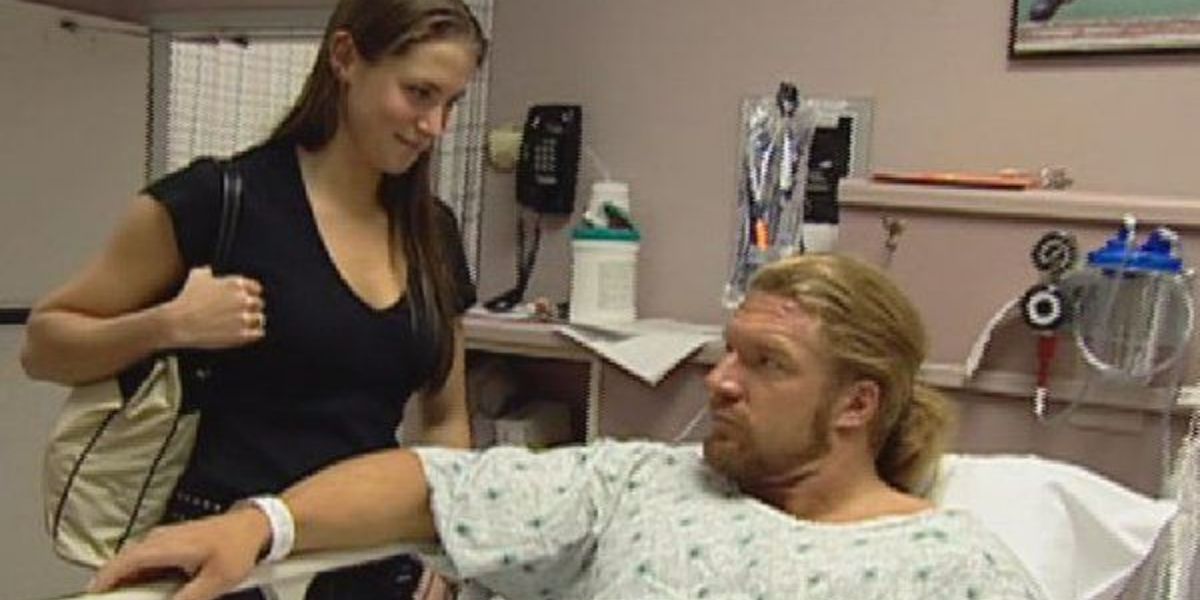 Triple H in the hospital with Stephanie McMahon