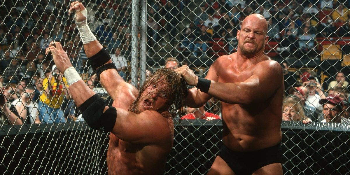 Triple H v Kurt Angle v Steve Austin v Rikishi v The Rock v The Undertaker Armageddon 2000 Cropped