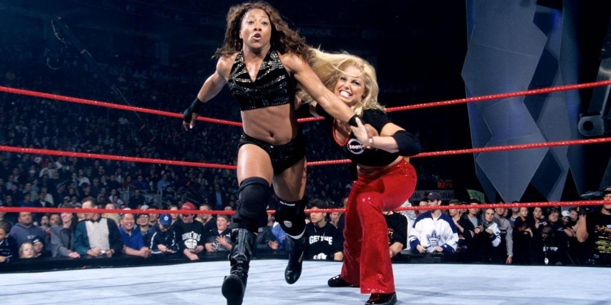 Trish Stratus and Bubba Ray Dudley v Jazz and Steven Richards Raw May 13 2002 Cropped