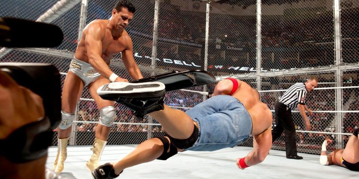 Alberto Del Rio v John Cena v CM Punk Hell in a Cell 2011 Cropped