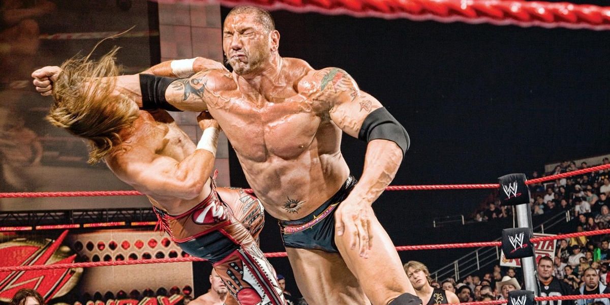 Batista v Shawn Michaels Raw October 13, 2008 Cropped
