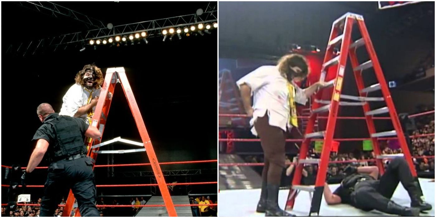 Big Bossman vs Mankind Hardcore title ladder match