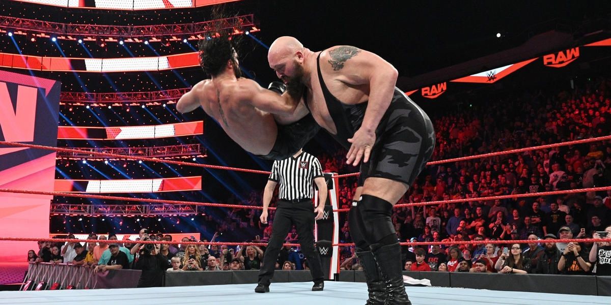 Big Show, Kevin Owens & Samoa Joe v Seth Rollins & AOP Raw January 13, 2020 Cropped