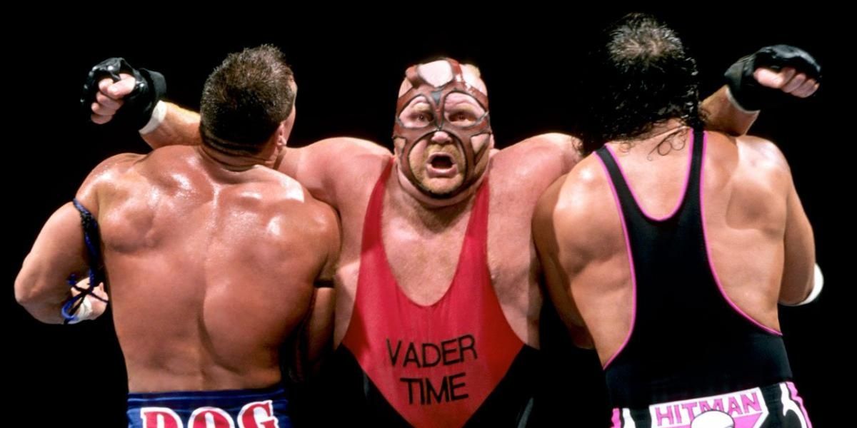 Bret Hart and Bulldog v Vader and Patriot Badd Blood 1997 Cropped