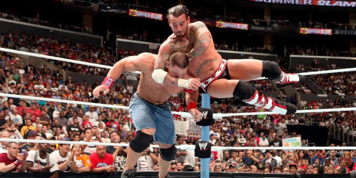 CM Punk v John Cena SummerSlam 2011 Cropped