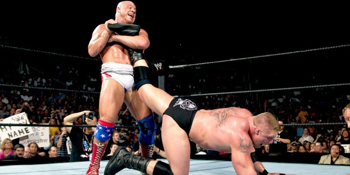 Kurt Angle v Brock Lesnar SummerSlam 2003 Cropped