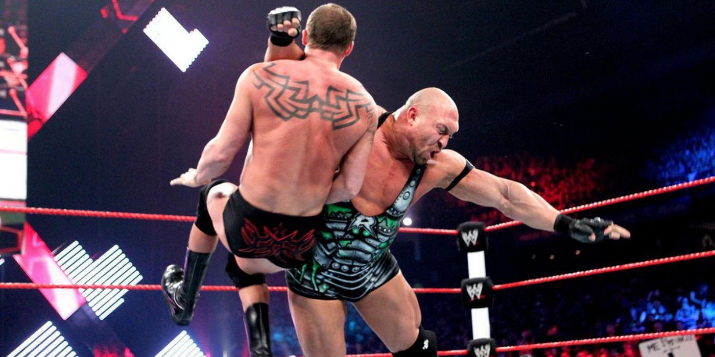 Ryback taking out a local talent at Extreme Rules 2012