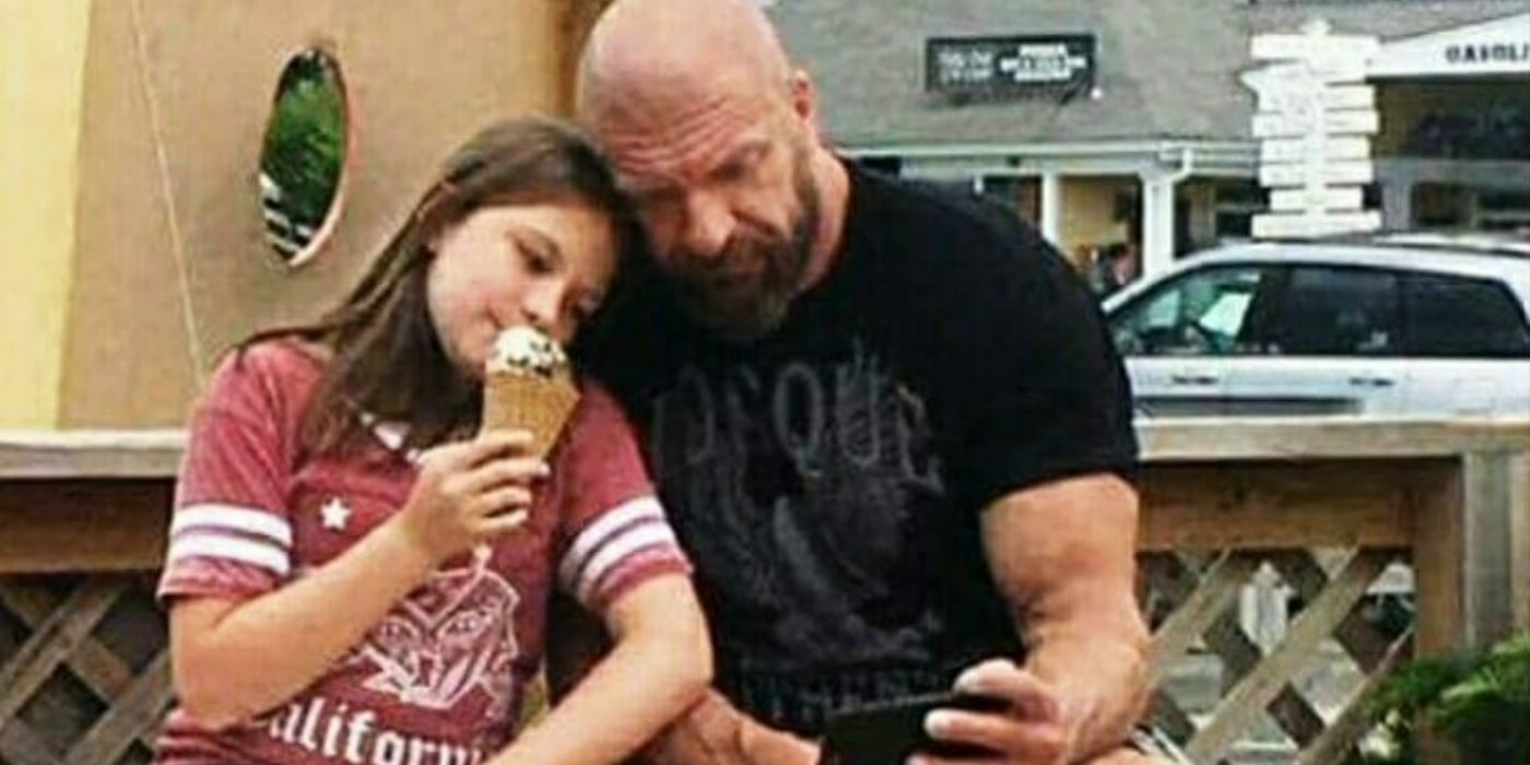 Triple H with his daugher Aurora Rose Levesque