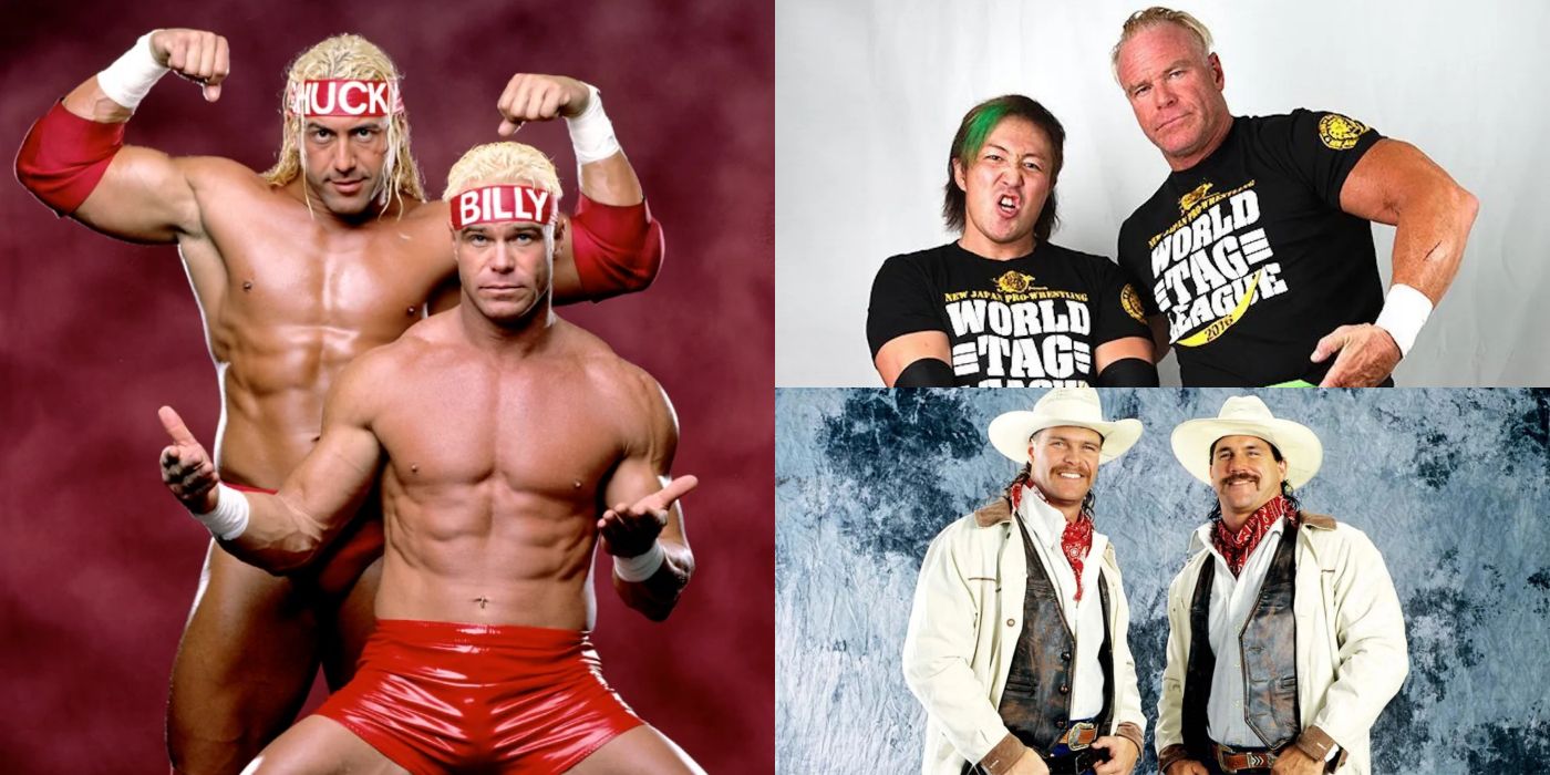 Billy Gunn's various tag team partners: Chuck Palumbo, Yoshitatsu, and Bart Gunn
