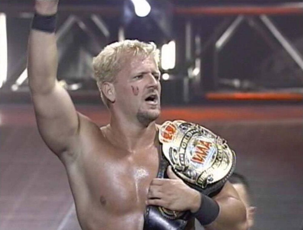 Jeff Jarrett with the WWA Heavyweight Championship