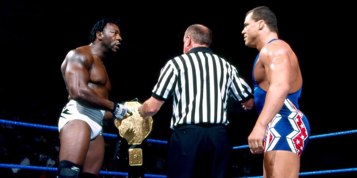 Booker T v Kurt Angle SmackDown July 26,  2001 Cropped