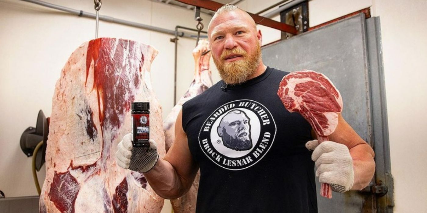 Brock Lesnar with his Bearded Butcher seasoning