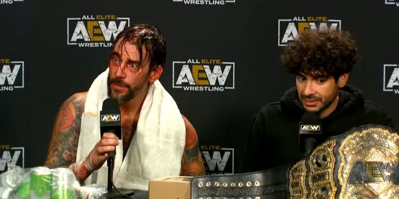 CM Punk at the press conference 