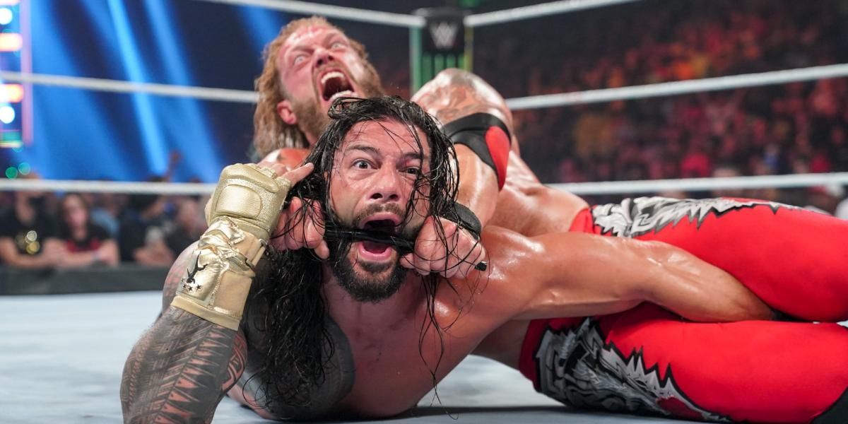 Edge v Roman Reigns Money in the Bank 2021 Cropped