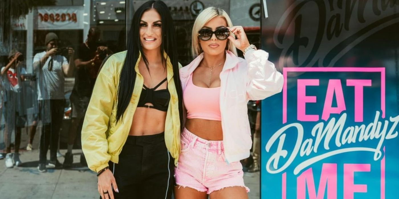 Mandy Rose and Sonya Deville at their Donut shop