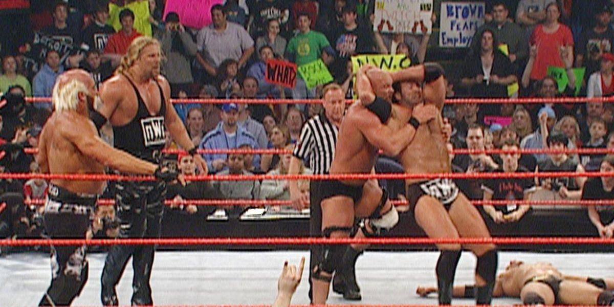 Steve Austin & The Rock v nWo Raw March 11, 2002 Cropped