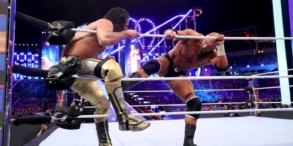 Triple H v Seth Rollins WrestleMania 33 Cropped