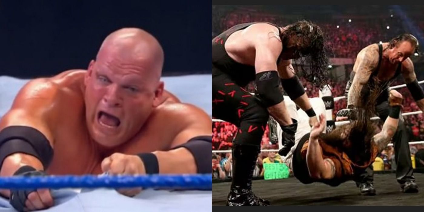 kane-pulled-under-ring-undertaker-kane-bray-wyatt