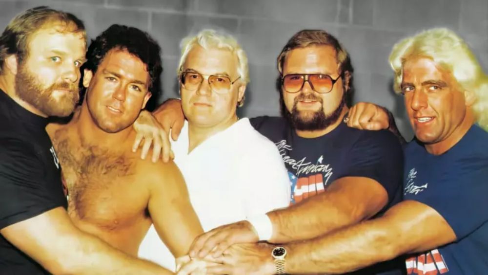 The Original Four Horsemen: Ole Anderson, Tully Blanchard, JJ Dillon, Arn Anderson, and Ric Flair