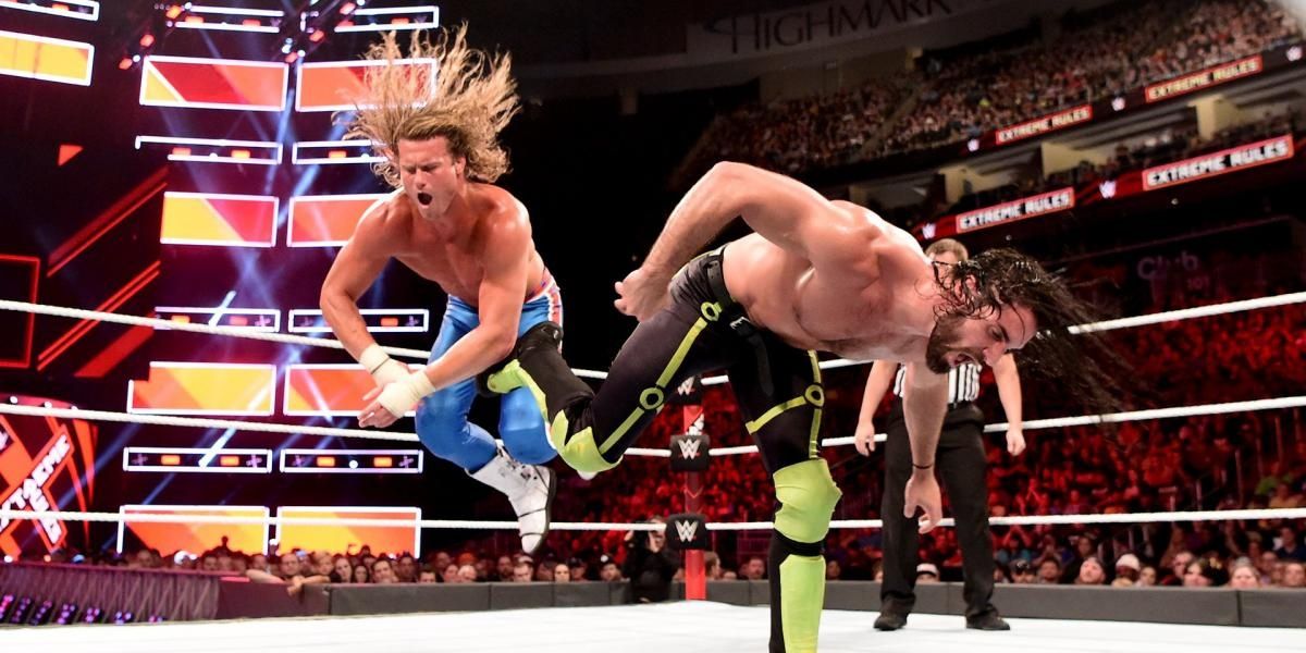 Dolph Ziggler vs. Seth Rollins Extreme Rules 2018 cropped