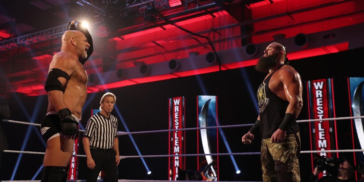 Goldberg v Braun Strowman WrestleMania 36 Cropped