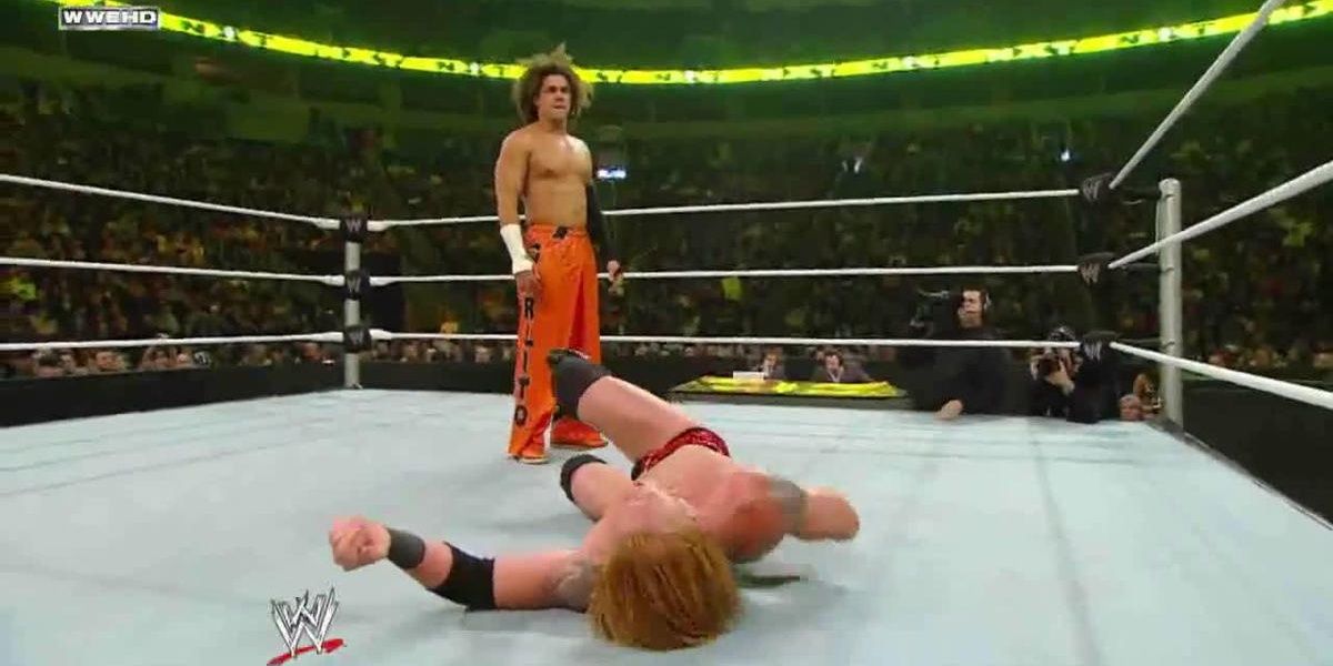 Heath Slater wrestling Carlito 