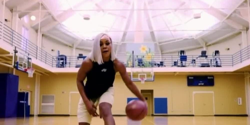 Jade Cargill playing basketball Cropped