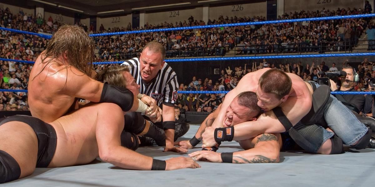 Randy Orton v Triple H v JBL v John Cena Backlash 2008 Cropped