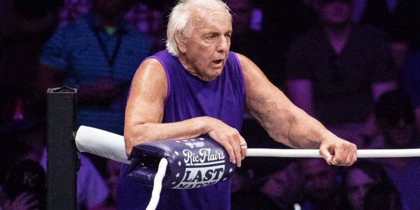 Ric Flair looking tired in his last match 