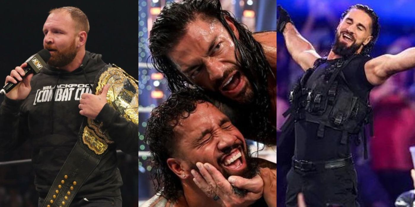 Roman Reigns, Jon Moxley, and Seth Rollins