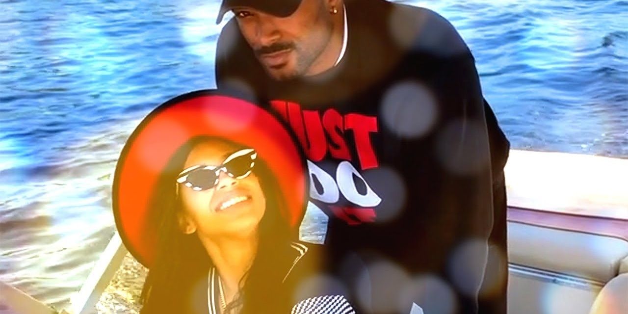 Bianca Belair and Montez Ford on a boat 