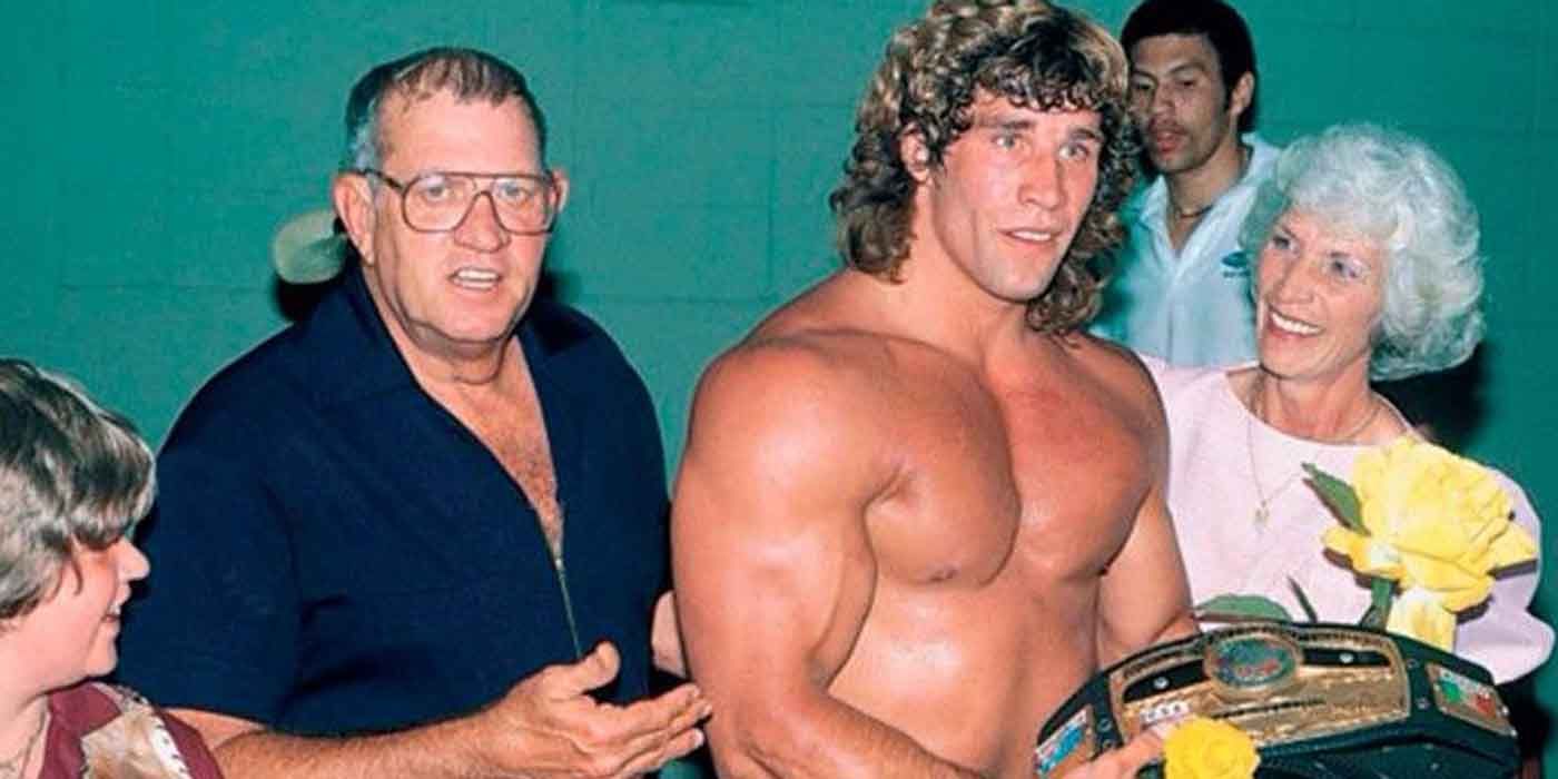 Kerry Von Erich with his parents in the NWA.