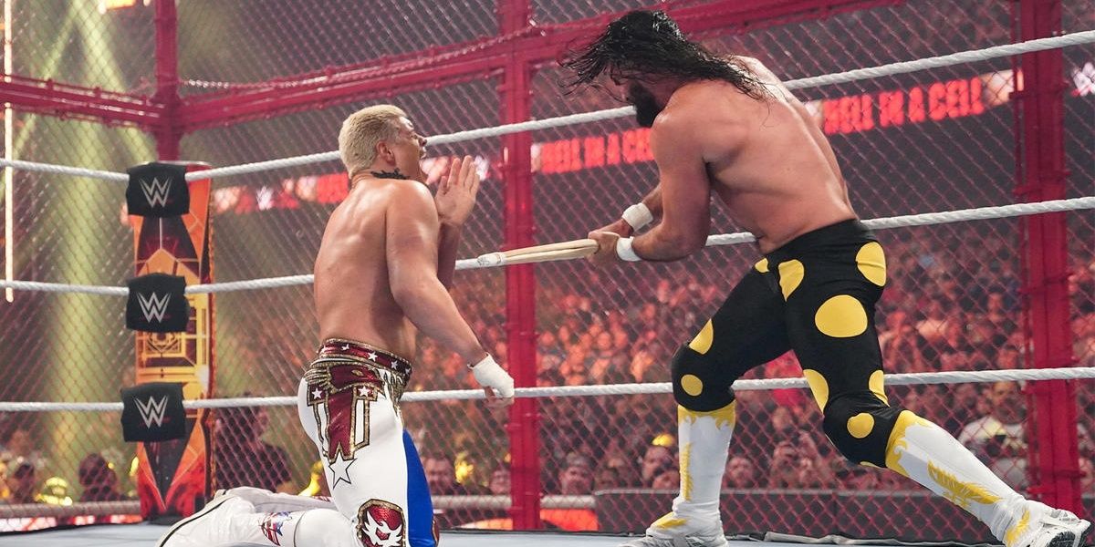 Seth Rollins v Cody Rhodes Hell in a Cell 2022 Cropped
