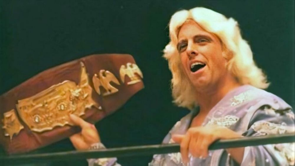 Ric Flair with the NWA United States Championship