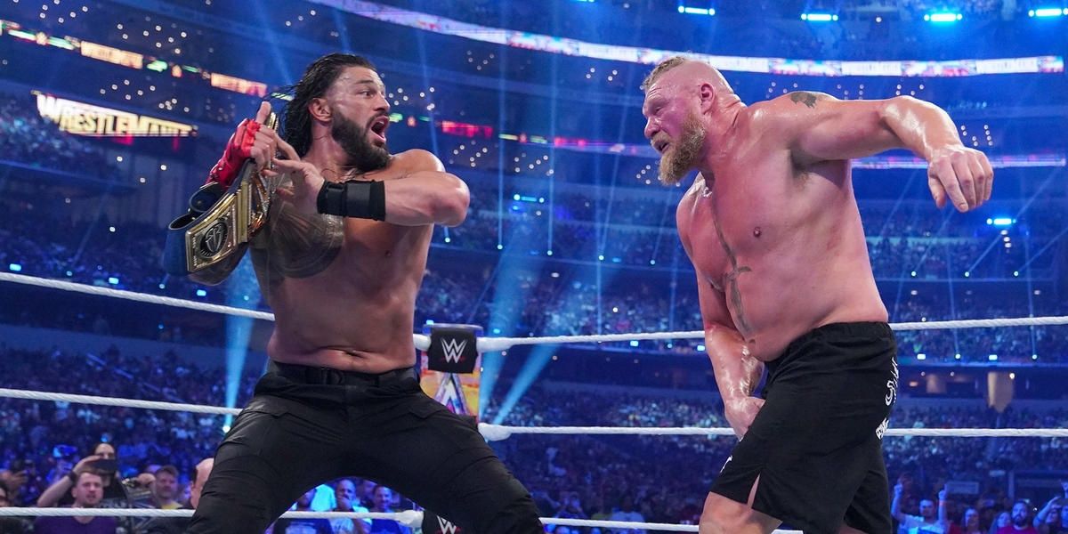 Roman Reigns v Brock Lesnar WrestleMania 38 Cropped-2