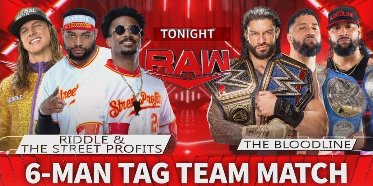 The Bloodline v Riddle & The Street Profits Raw July 25, 2022 Cropped
