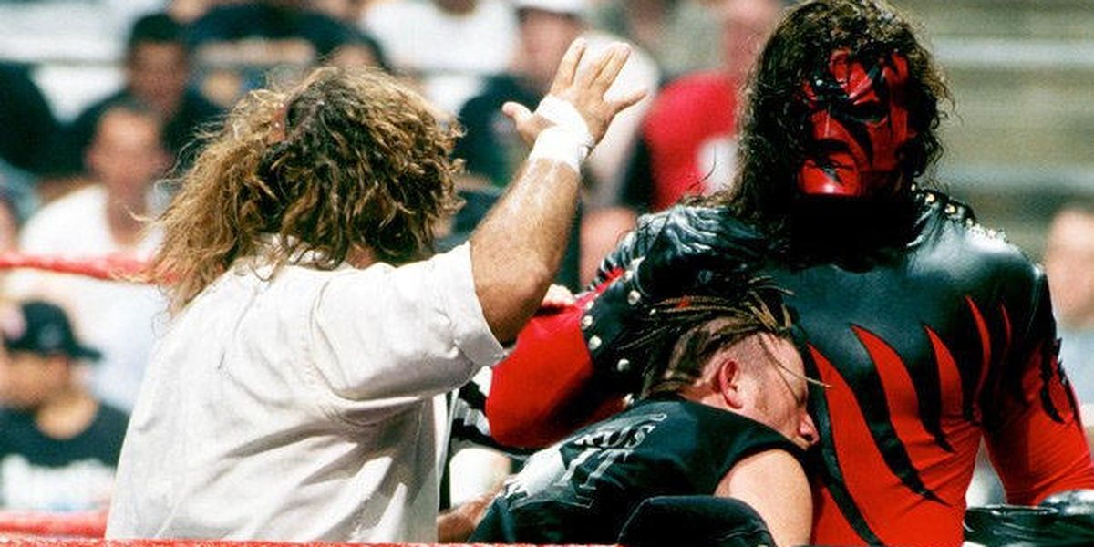 Kane & Mankind v The New Age Outlaws Raw July 13, 1998 Cropped