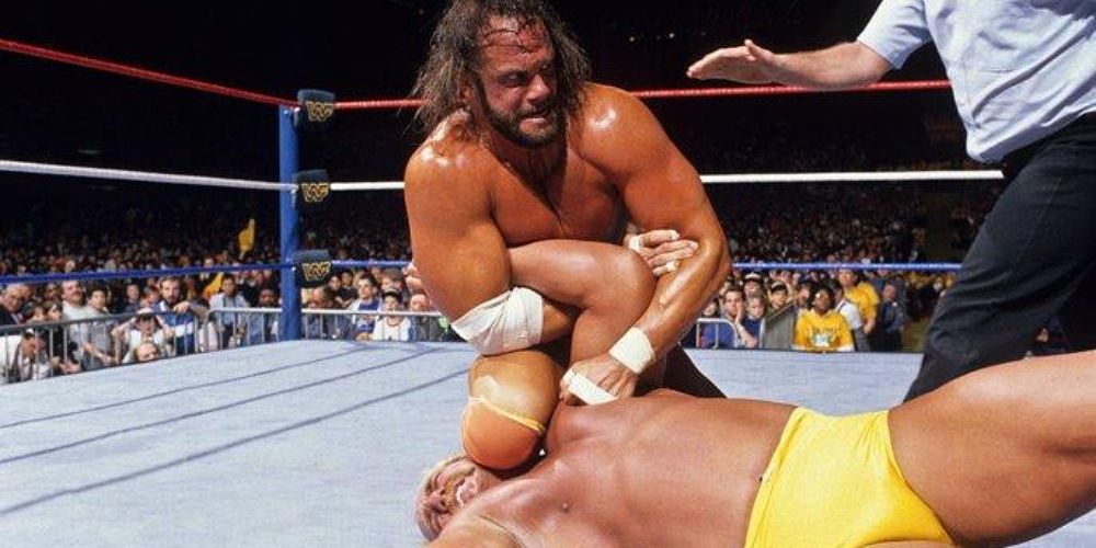 Randy Savage vs. Hulk Hogan at WrestleMania 5.