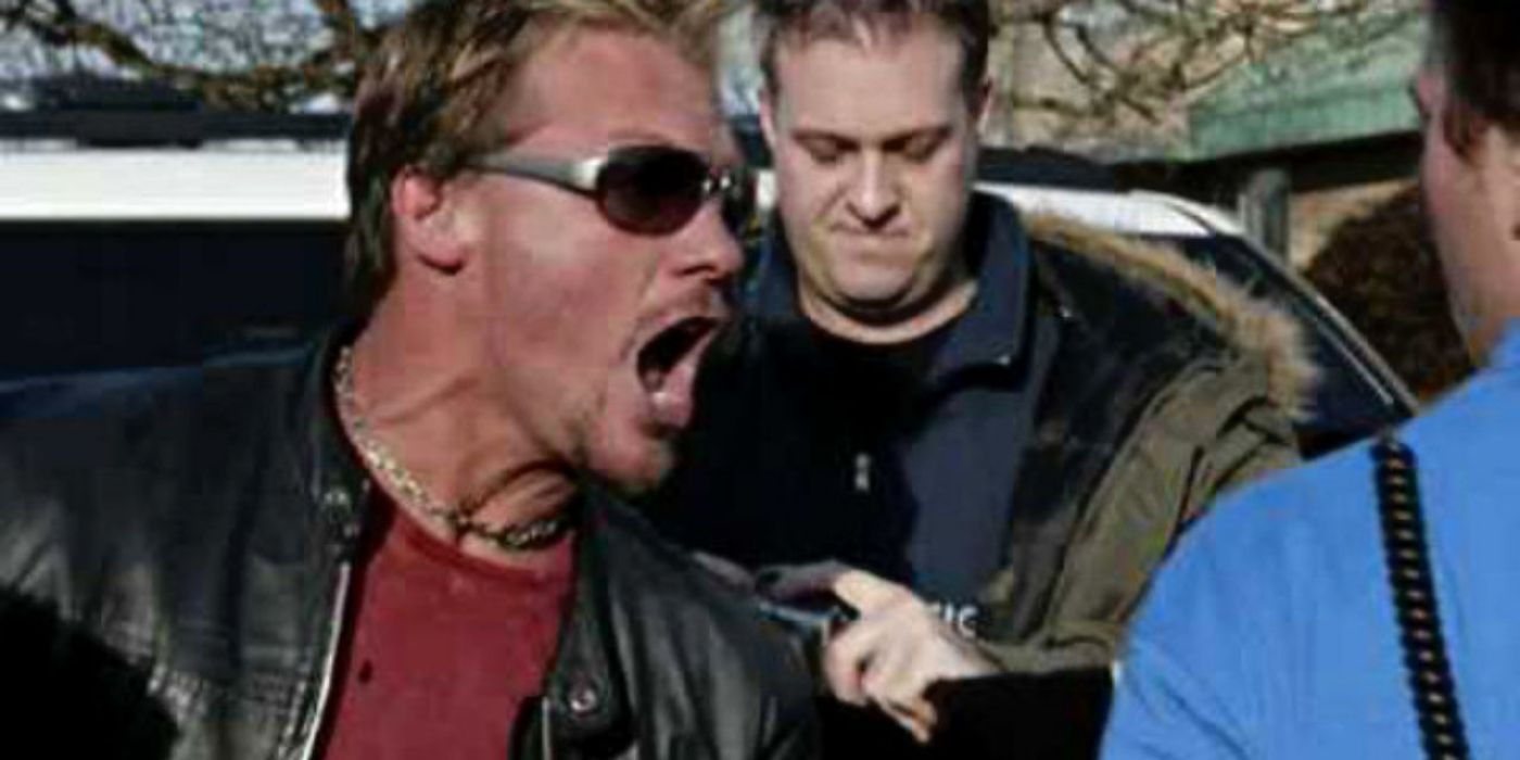 Chris Jericho yelling at the fans