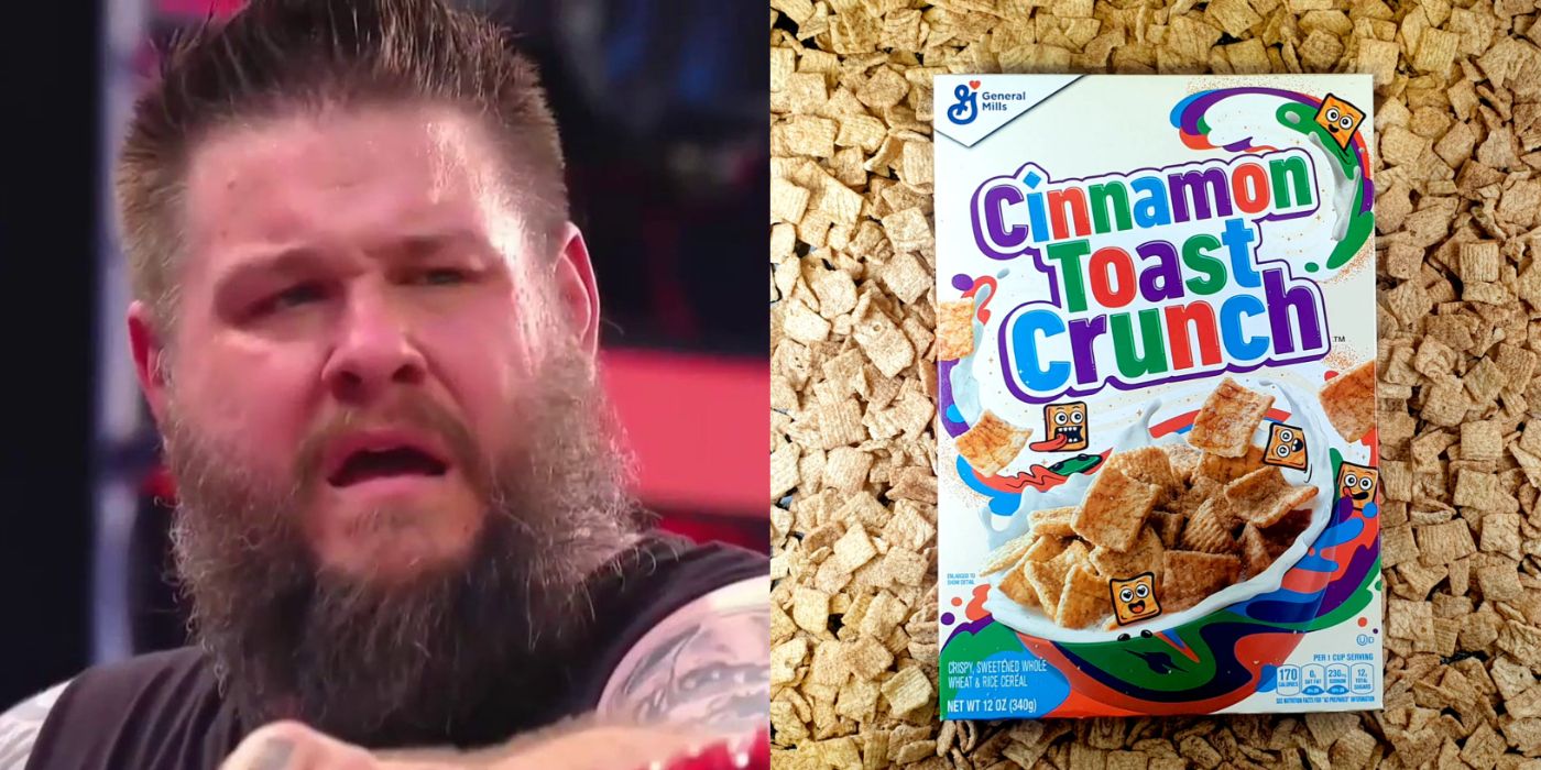 kevin owens looking at cinnamon toast crunch