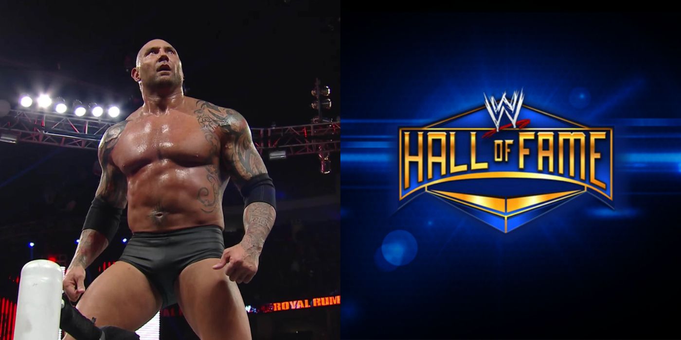 batista and the wwe hall of fame logo