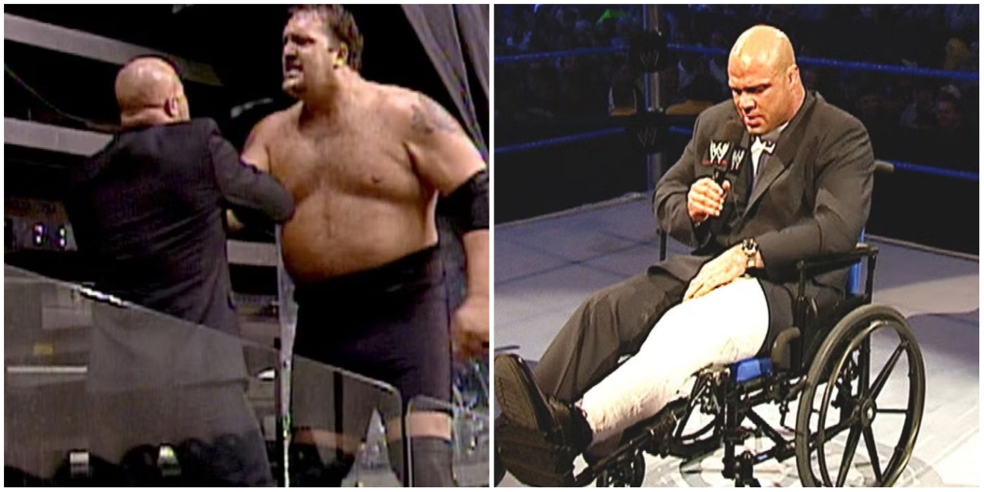 Kurt Angle in a wheelchair