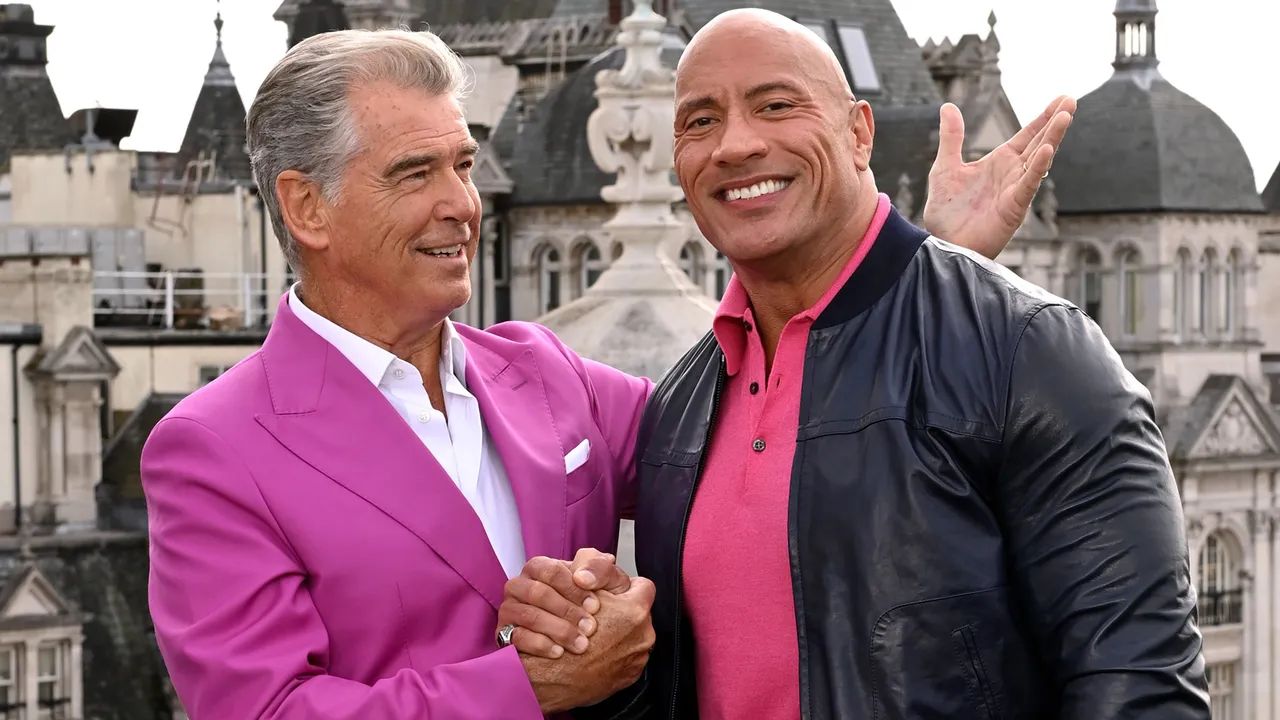 Dwayne Johnson and Pierce Brosnan