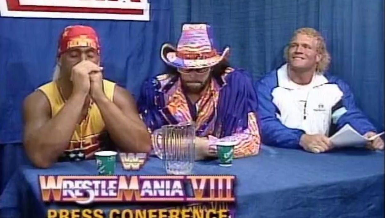 WrestleMania 8 press conference: Hulk Hogan, Macho Man Randy Savage, and Sid Justice