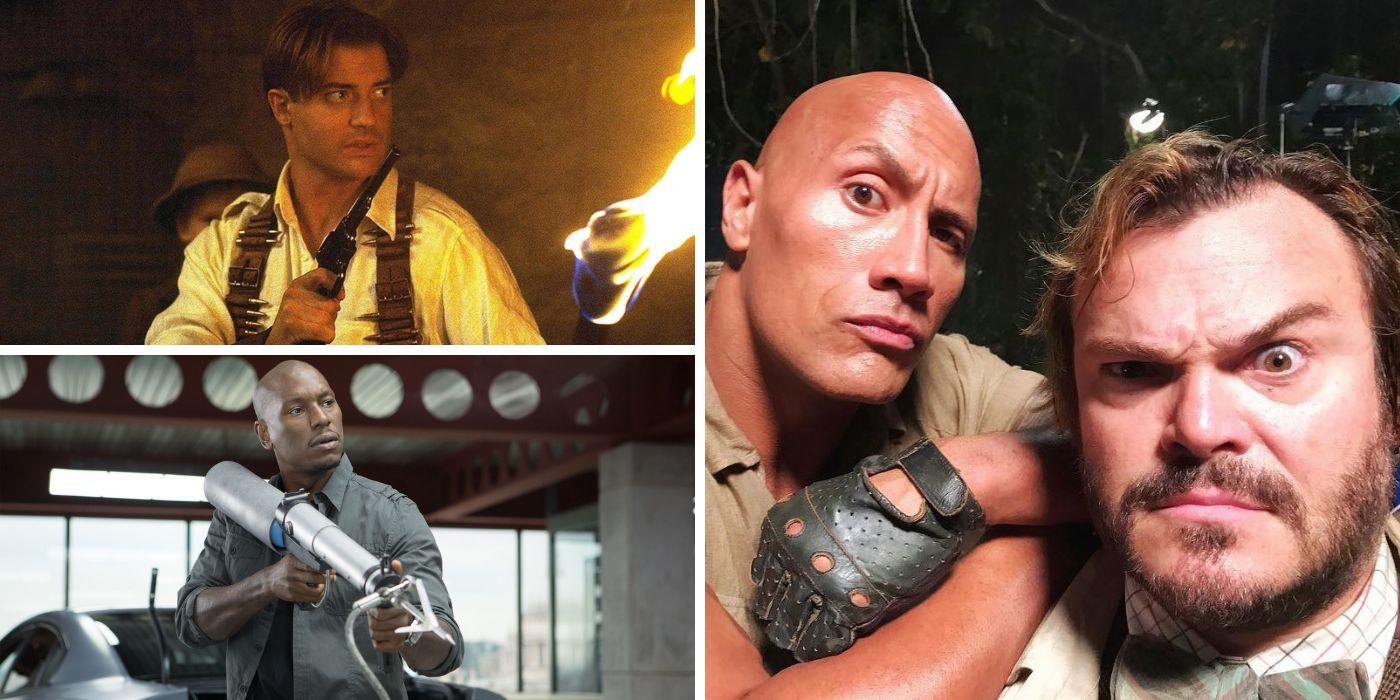 The Rock with мoʋie co-stars