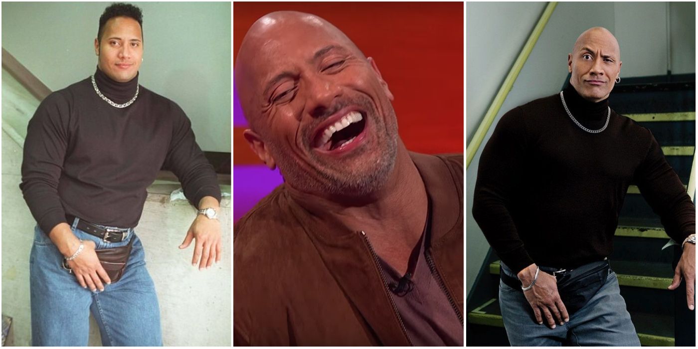 There s A Funny Story Behind The Iconic Turtleneck Picture Of The Rock